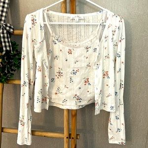 Pink Rose tank and cardigan Size S